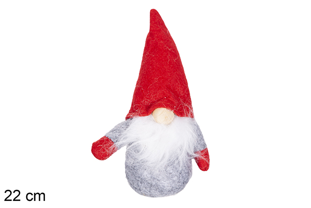 Grey/red gnome plush 15 cm