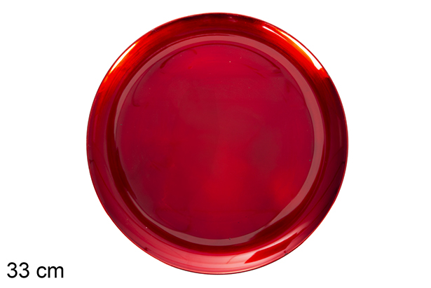 Piatto tondo rosso lucido 33 cm
