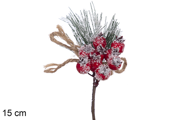 Pick Navidad con granadas rojo 15 cm