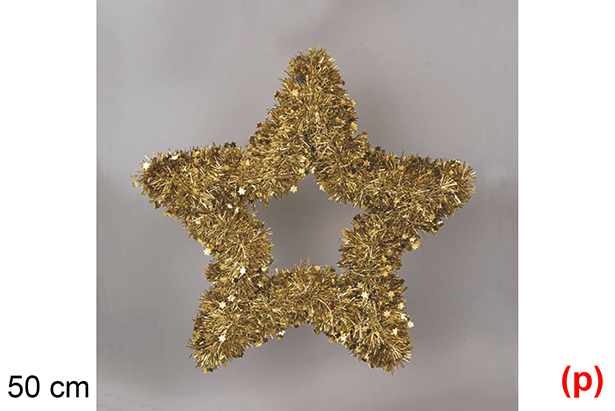 [117322] Gold tinsel Christmas star 50 cm