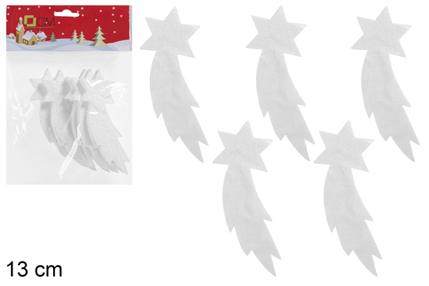 Pack 5 stelle di Natale in polistirolo 13 cm