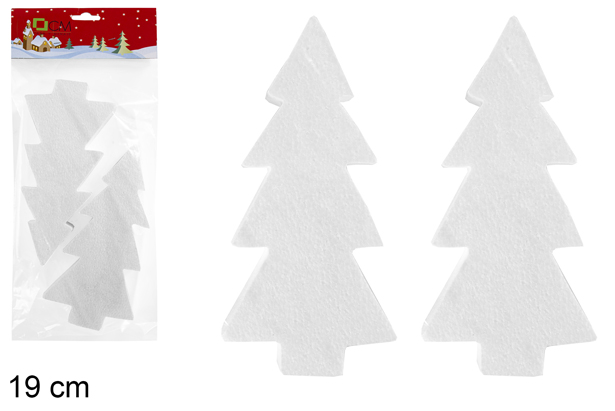 Pack 2 árboles Navidad poliestireno 19 cm