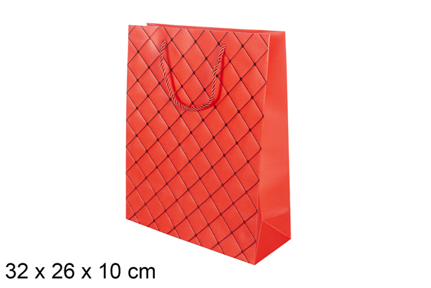 Saco de presente de Natal vermelho 32x26x10cm