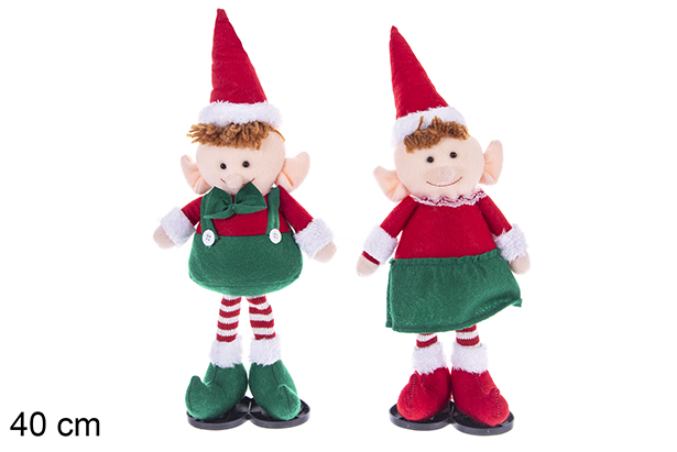 Christmas elf green/red 40 cm