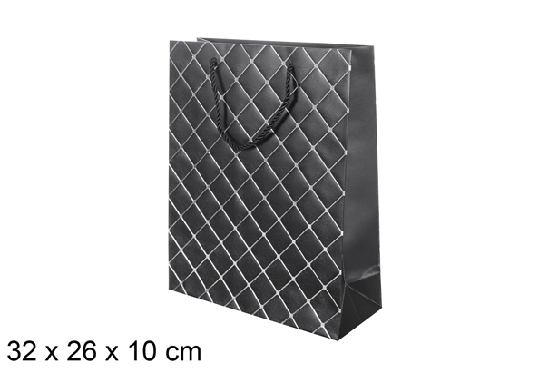 Bolsa regalo Navidad negra 32x26 cm