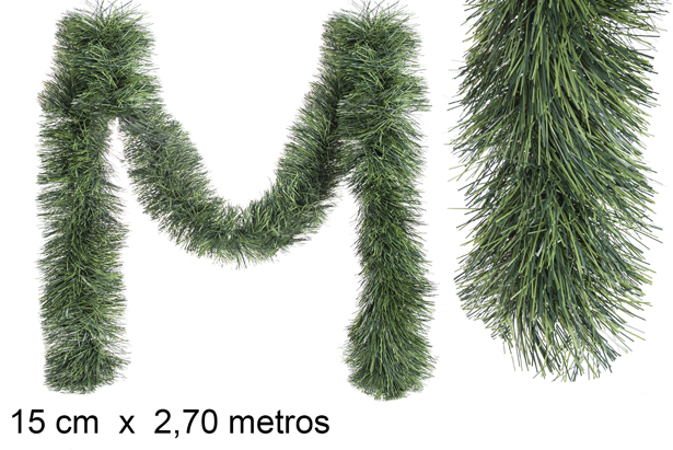 Présentoir 10 bandes de guirlandes de Noël vertes 15x270 cm