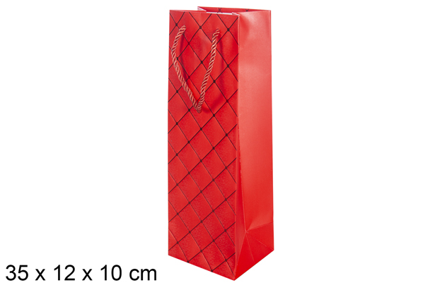 Bolsa garrafa de vinho tinto 35x12x10 cm