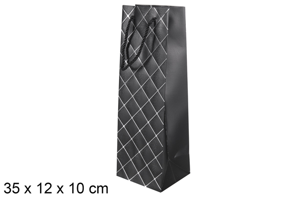 Black wine bottle bag 35x12 cm