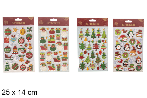 Pegatinas decoración Navidad surtido 25x14 cm