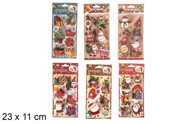 Adesivi 3D Assortimento decorazioni natalizie 23x11 cm