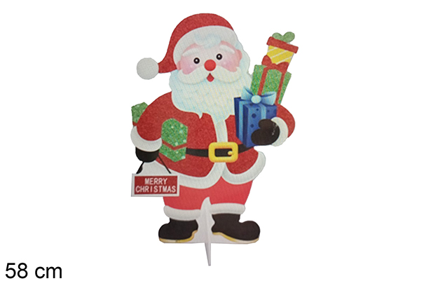 Papai Noel com pacotes de presente Merry Christmas 58 cm