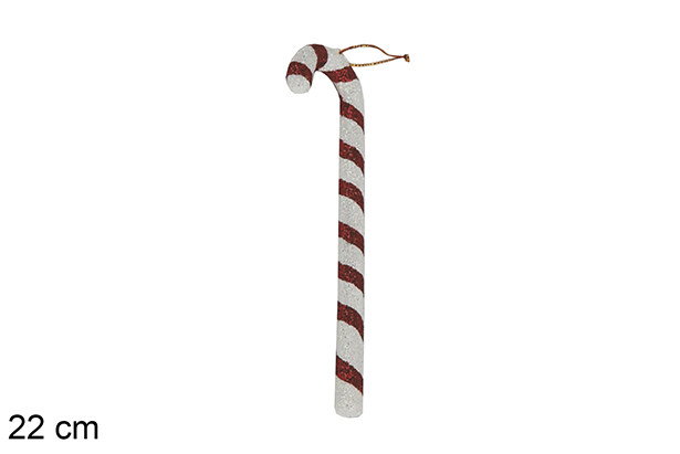 Bastón Navidad blanco/rojo 22 cm 