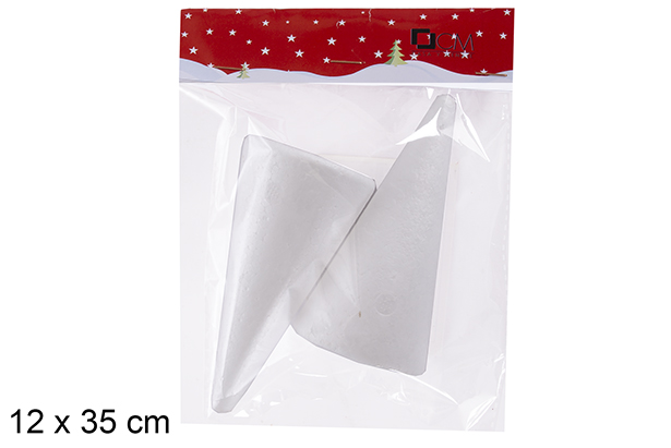 Árbol cónico poliestireno blanco 12x35 cm
