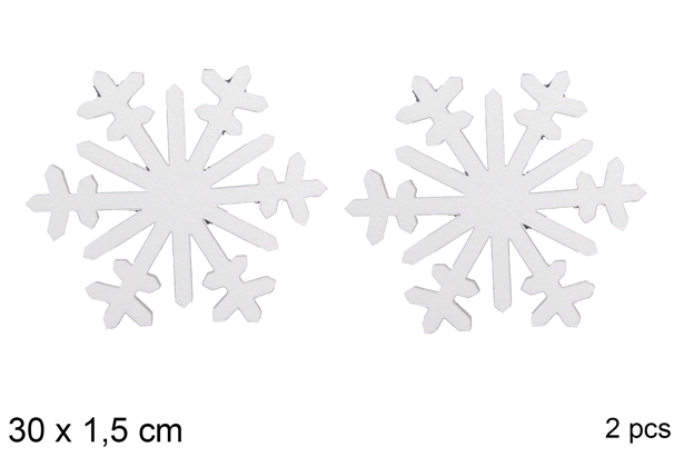 Pack 2 copos de nieve poliestireno blanco 30 cm