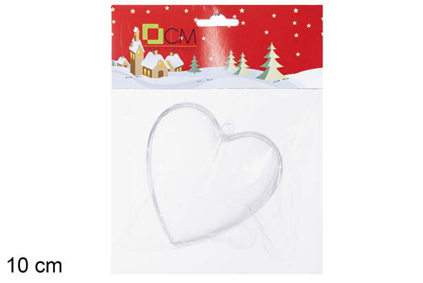 Transparent PVC heart 10 cm