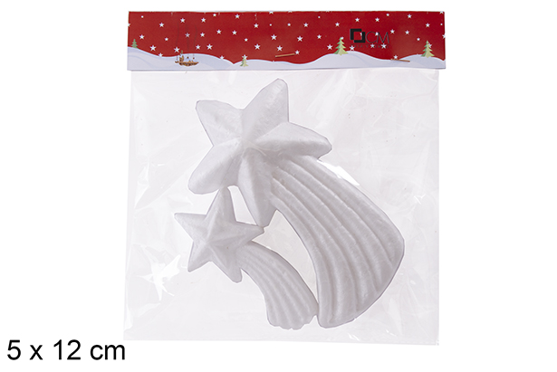 Pack 2 estrellas fugaces poliestireno blanco 12 cm