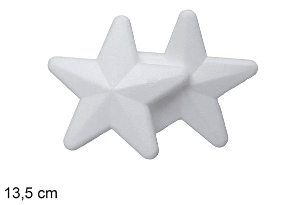 Pack 2 estrellas poliestireno blanco 13,5 cm