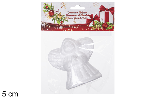 White polystyrene angel 5 cm