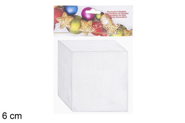 White polystyrene cube shape 6 cm