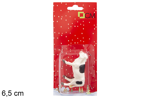 [117813] Figura de vaca em resina em blister 6,5 cm