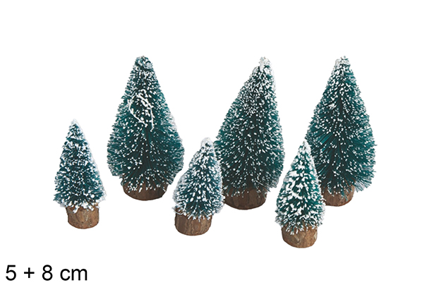 Pack 6 árboles verdes Navidad 5-8 cm