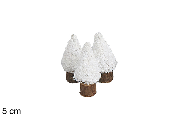 Pack 3 árboles blancos Navidad 5 cm   