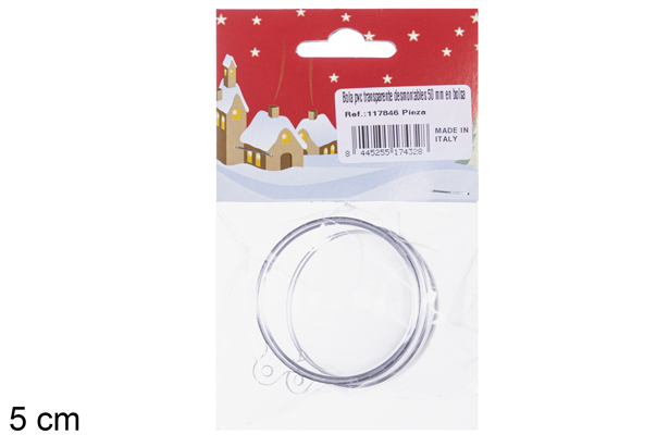 Balle PVC transparente détachable en sachet 5 cm