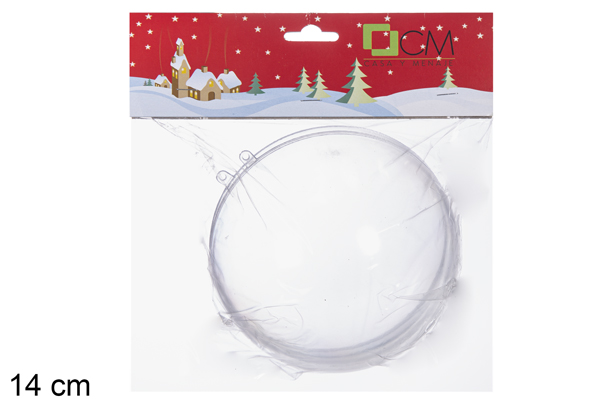 Bola PVC transparente desmontable en bolsa 14 cm  