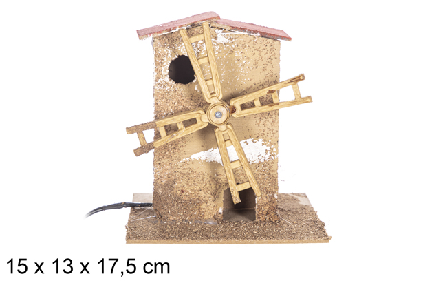Electric Nativity mill assorted 15x13x17,5 cm
