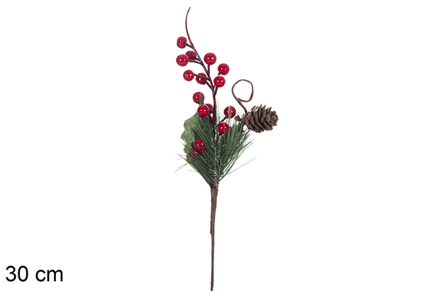 Ramo de PVC com abacaxi e frutas vermelhas 30 cm