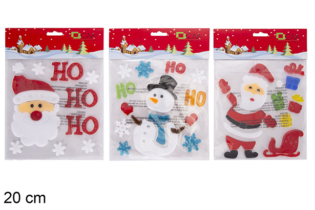 Autocollant de fenêtre en gel de Noël assorti 20 cm