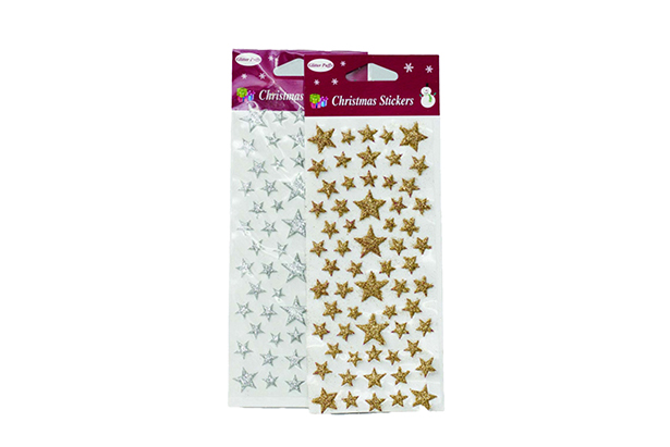 Diversos autocolantes para presentes com estrelas de Natal