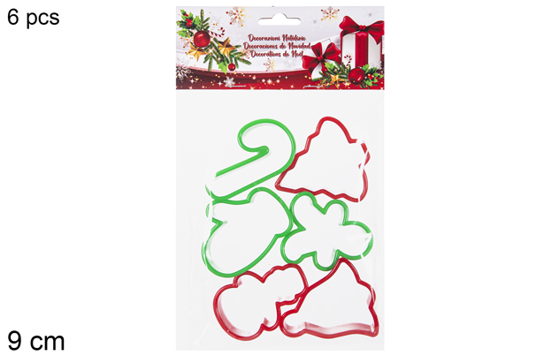 Pack 6 stampi natalizi in PVC assortito 9 cm