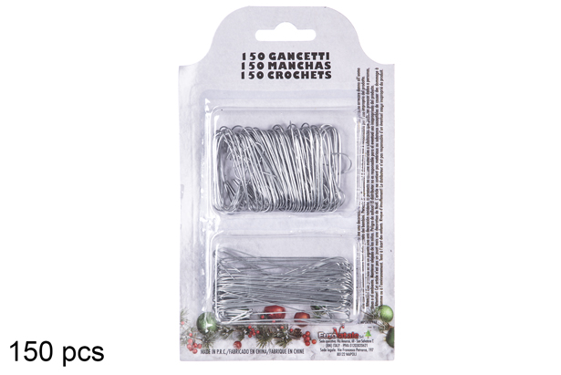 Pack de ganchos plateados tamaño surtido  