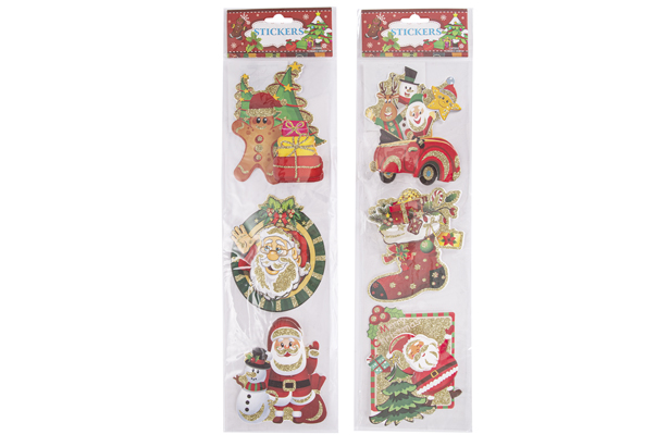 [118096] Pack 3 pegatinas Navidad surtidas en blister