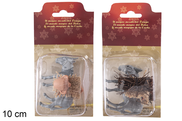 [118124] Burro com carga modelos variados em blister 10 cm