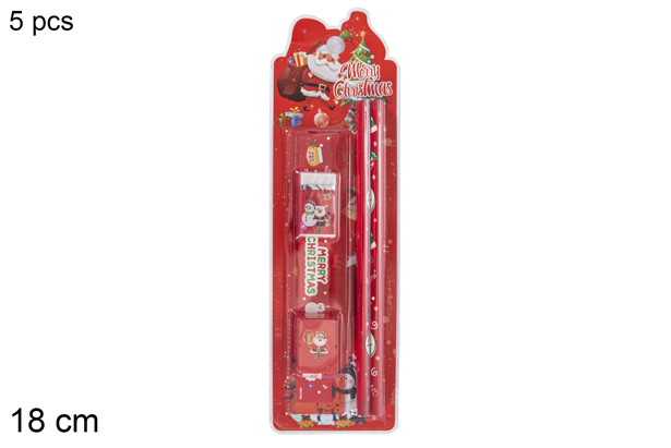 [118156] Pack 5 pieces assorted Christmas school supplies 18 cm