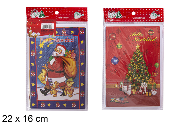 Pack 6 cartoline natalizie assortite 22x16 cm