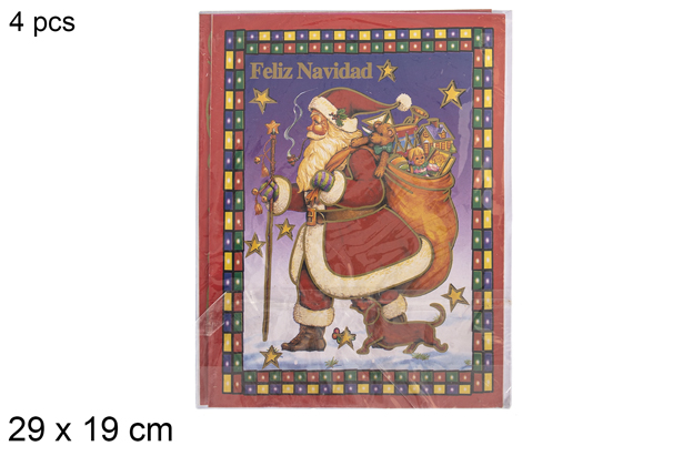 Pack 4 postais de natal variados 29x19 cm