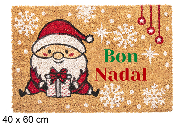 Zerbino Babbo Natale seduto Bon Nadal 40x60 cm