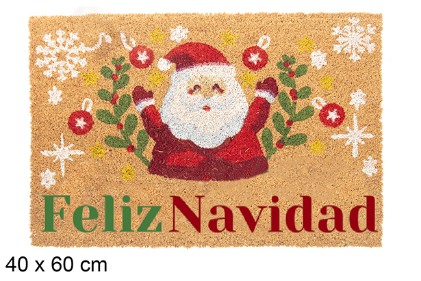 [118343] Capacho Papai Noel decorado Visco Feliz Natal 40x60 cm