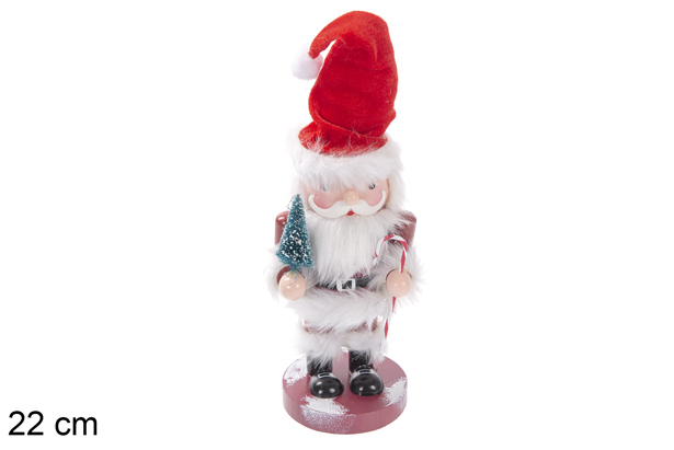 [118370] Figura Babbo Natale legno 22 cm
