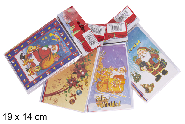 Pack 12 cartoline natalizie assortite 19x14 cm