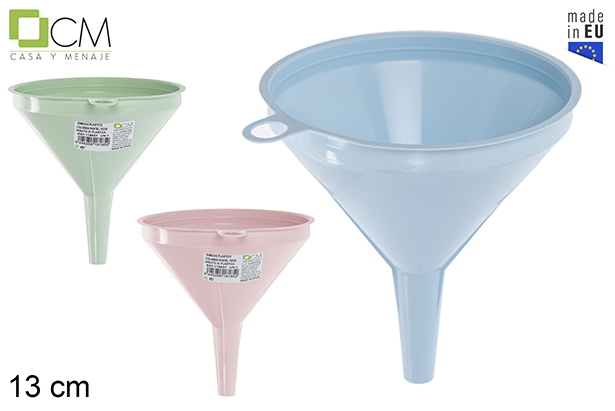 [118627] Embudo plástico colores pastel 13 cm