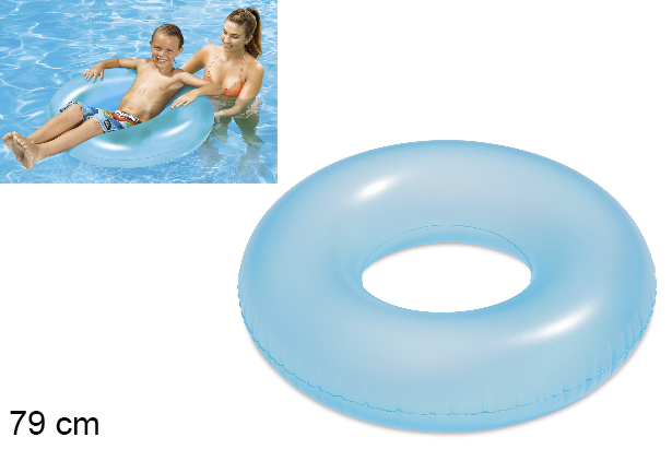 Flutuador insuflável azul néon 66 cm