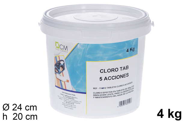 Tableta cloro 5 acciones 4 kg