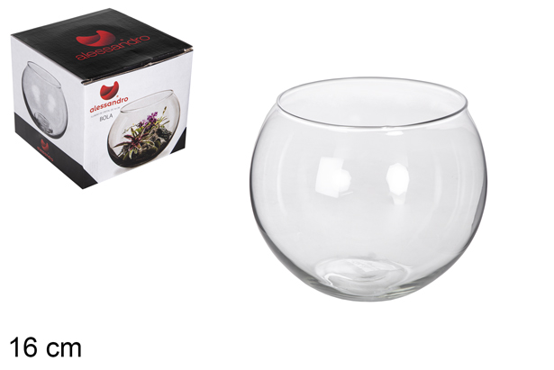 Vaso de vidro bola 16 cm