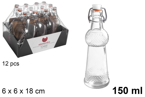 Botella torre con tapón gaseosa 150 ml