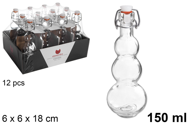 Botella espiral con tapón gaseosa 150 ml