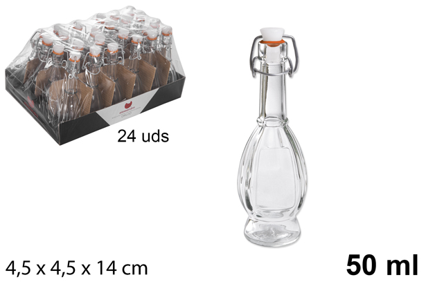 Botella orujo con tapón gaseosa 50 ml